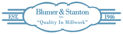logo: Blumer & Stanton, Inc. - Architectural Wood Mouldings and Millwork Manufacturers, Established 1946